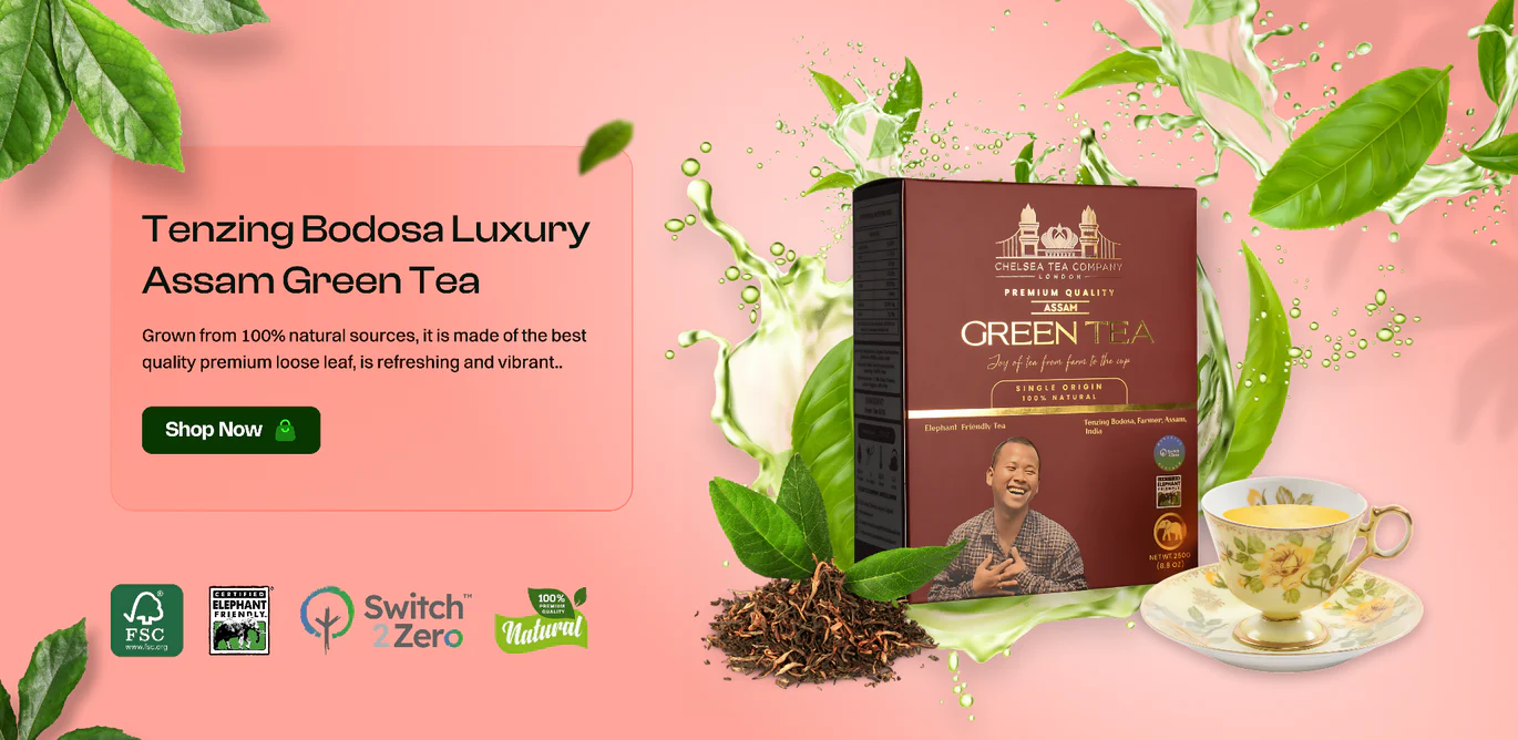 Tenzing Bodosa Luxury Assam Green Tea Buy in UK