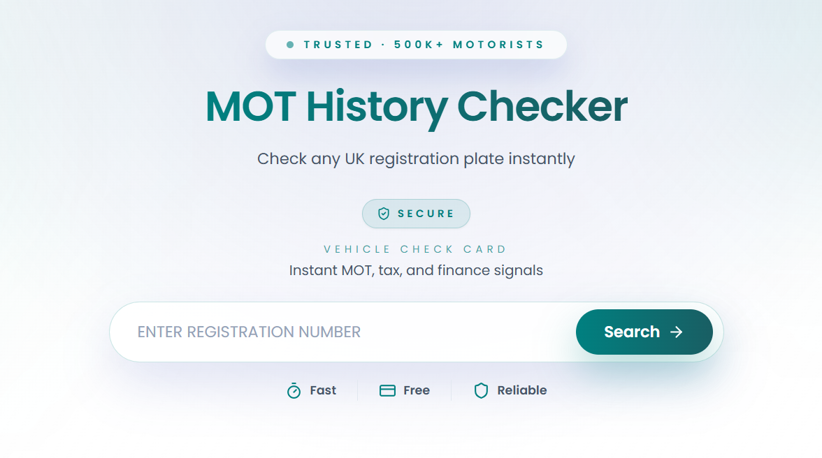 MOT History Check – View MOT Status & Past Test Results